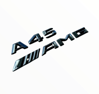 Mercedes A45 + AMG GLOSS BLACK Rear Badges