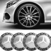 MERCEDES BENZ x 4 Alloy Wheel Centre Hub Caps 75mm BLACK # - Image 3
