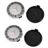 MERCEDES BENZ x 4 Alloy Wheel Centre Hub Caps 75mm BLACK # - Image 2