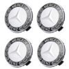 MERCEDES BENZ x 4 Alloy Wheel Centre Hub Caps 75mm BLACK #