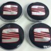 SEAT x 4 Alloy Wheel Centre Hub Caps 56mm RED Line - Image 3