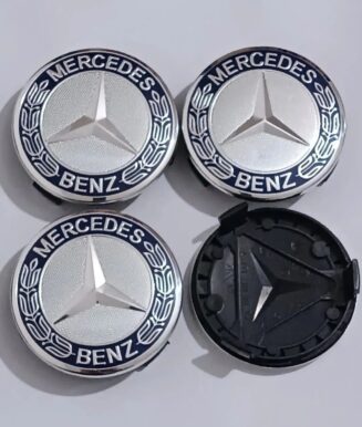 Mercedes Benz 4 x Alloy Wheels Centre Hub Caps DARK BLUE 75mm - Image 3
