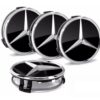 4x Mercedes Alloy Wheel Centre Hub Caps 75mm A B C E S M Class ML CLA GLA. BLACK