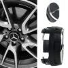 Mercedes Benz 4 x Alloy Wheel Raised Centre Caps AMG A B C E S Class 75mm BLACK - Image 3